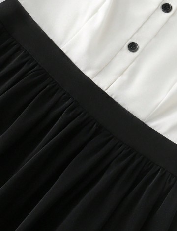 Rochie lunga SHEIN, alb/negru