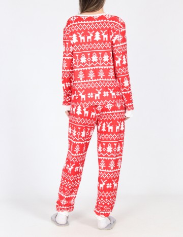 Pijama SHEIN, rosu/alb