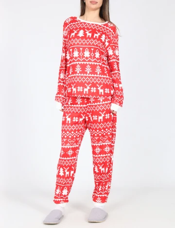 Pijama SHEIN, rosu/alb