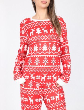 Pijama SHEIN, rosu/alb