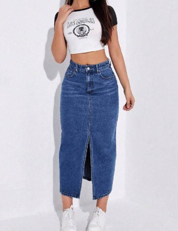 
						Fusta SHEIN, albastru