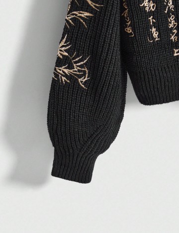 Cardigan Romwe, negru