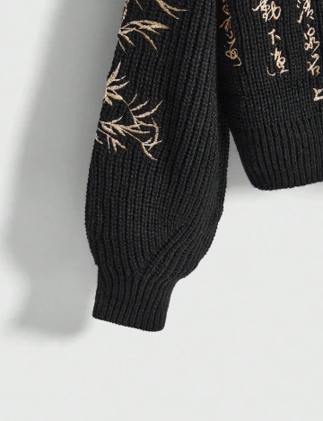 Cardigan Romwe, negru