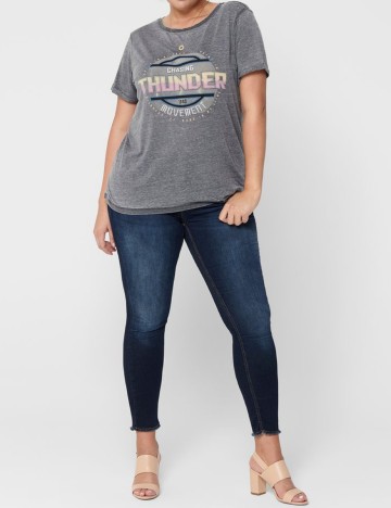 Blugi Only Carmakoma, albastru inchis