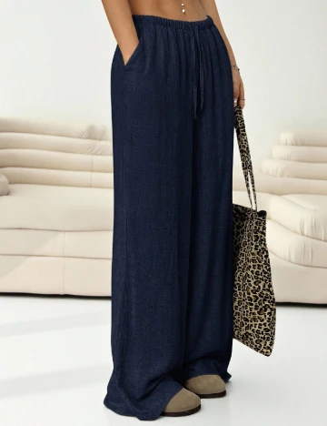 Pantaloni SHEIN CURVE, bleumarin