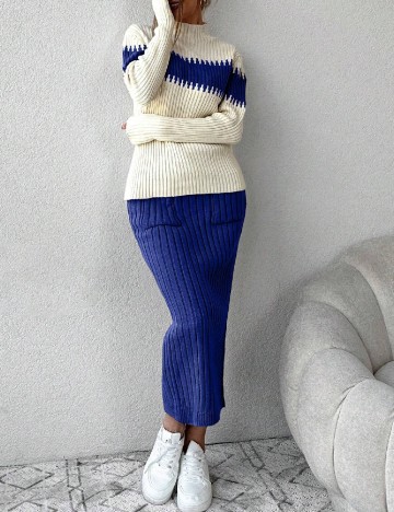 
						Compleu SHEIN, alb/albastru