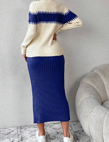 Compleu SHEIN, alb/albastru