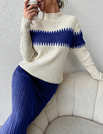 Compleu SHEIN, alb/albastru