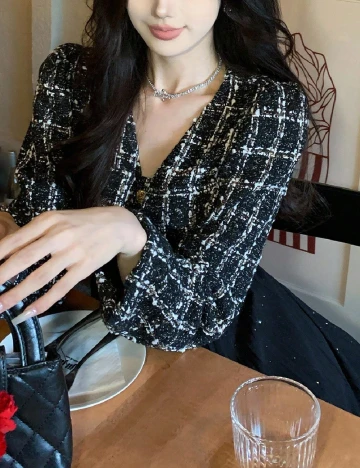 Rochie medie Dazy, negru/alb