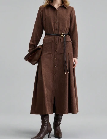 Rochie medie Ontre, maro