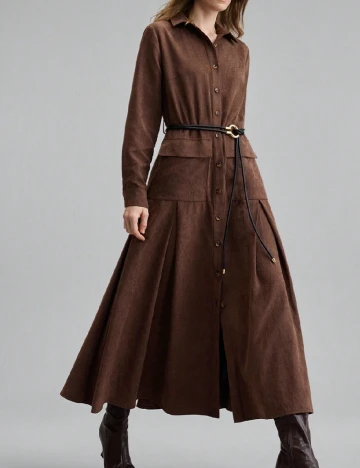 Rochie medie Ontre, maro