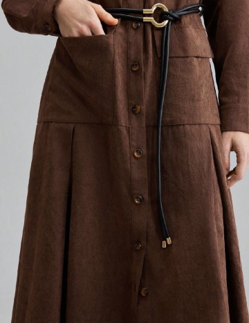 Rochie medie Ontre, maro