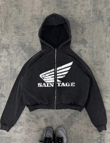 
						Hanorac SHEIN, gri inchis