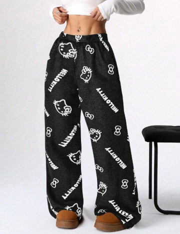 Pantaloni de pijama SHEIN, negru