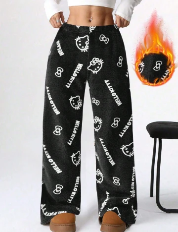 Pantaloni de pijama SHEIN, negru