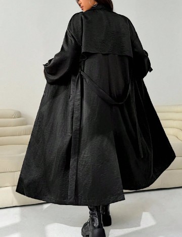 Trench SHEIN CURVE, negru