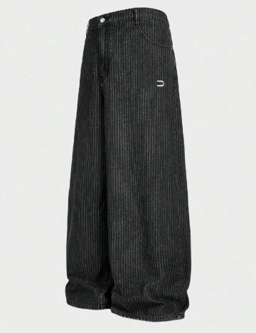 Pantaloni SHEIN Plus Size Men, gri inchis