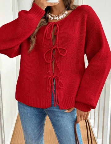 Cardigan SHEIN, rosu