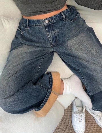 Blugi Dazy Plus Size, albastru