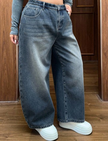 Blugi Dazy Plus Size, albastru