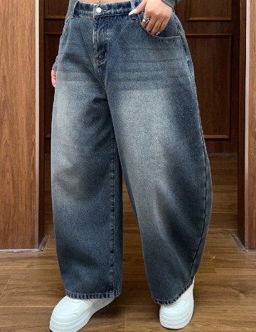 Blugi Dazy Plus Size, albastru