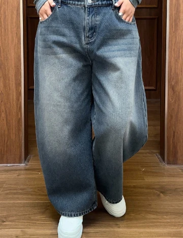 Blugi Dazy Plus Size, albastru