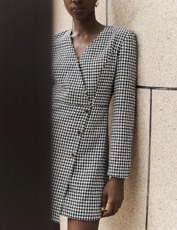 Rochie scurta SHEIN, negru/alb