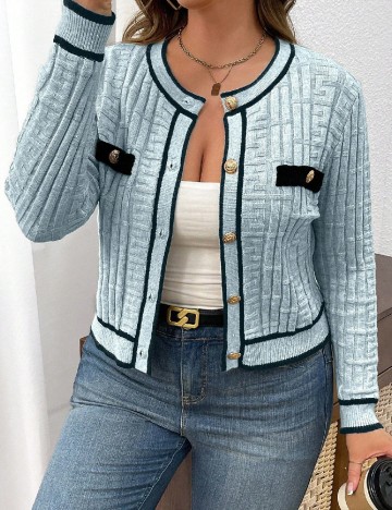 
						Cardigan SHEIN CURVE, albastru