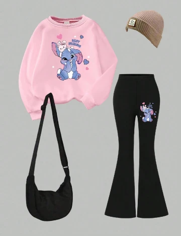 Compleu Shein Kids, negru/roz