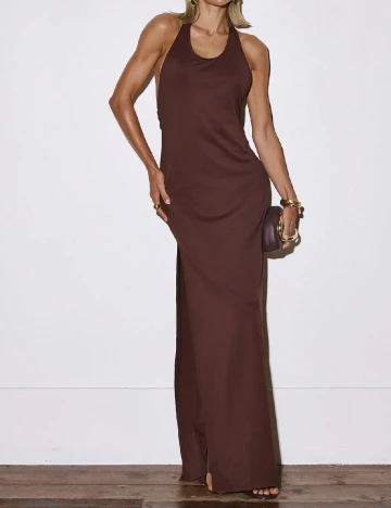 Rochie lunga Musera, maro