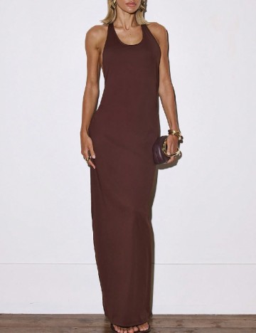 Rochie lunga Musera, maro