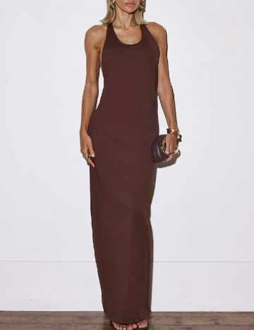 Rochie lunga Musera, maro