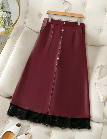 Fusta SHEIN CURVE, visiniu