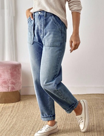 
						Blugi SHEIN, albastru