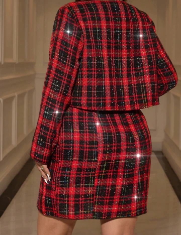 Compleu SHEIN CURVE, negru/rosu