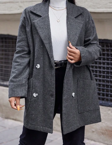 Palton SHEIN CURVE, gri