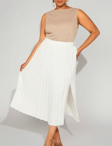 Fusta SHEIN CURVE, alb