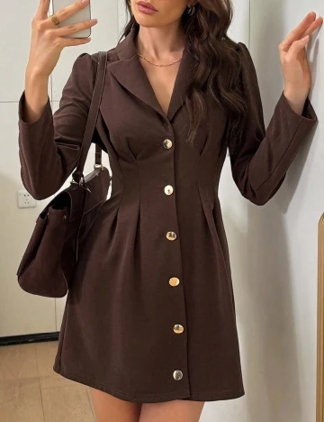 Rochie scurta SHEIN CURVE, maro