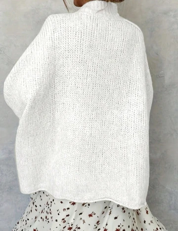 Cardigan Oversize SHEIN, alb