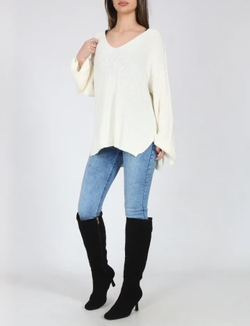 Bluza Oversize Bershka, alb