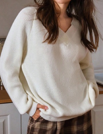 Pulover SHEIN, ecru