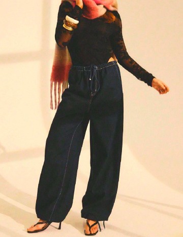 Pantaloni SHEIN, bleumarin