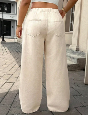 Pantaloni SHEIN CURVE, crem