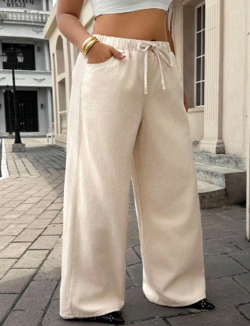 Pantaloni SHEIN CURVE, crem