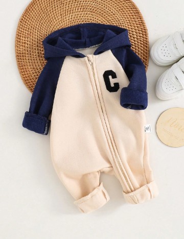 
						Salopeta Shein Kids, crem/albastru