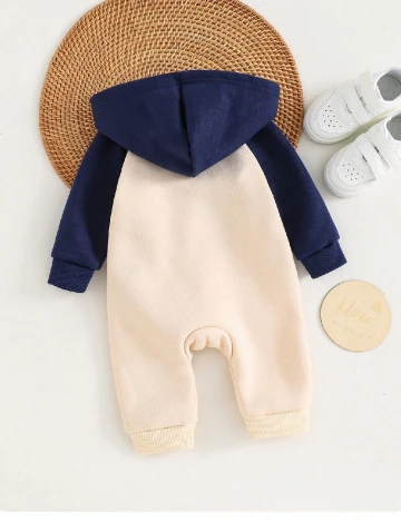 Salopeta Shein Kids, crem/albastru