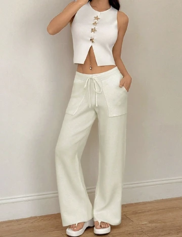 Pantaloni SHEIN, ecru