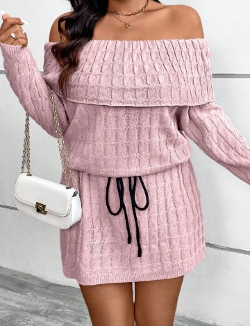 Rochie scurta SHEIN CURVE, roz pudra