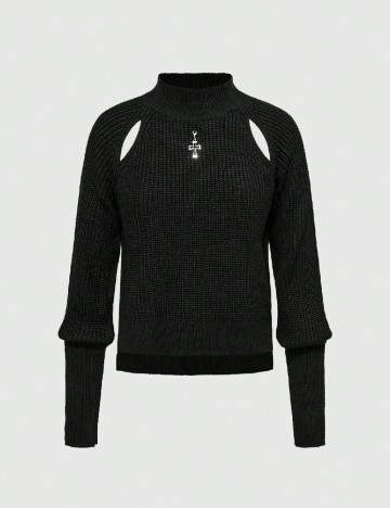 
						Pulover Romwe, negru