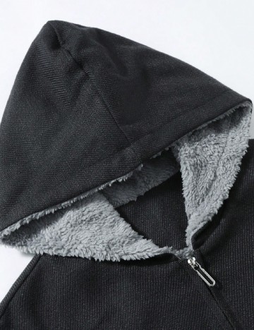 Jacheta SHEIN Plus Size Men, gri inchis